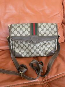 1円スタート◇正規品◇良品◇GUCCI グッチ GGプラス　シェリーライン 斜め掛け ショルダーバッグ GG柄 