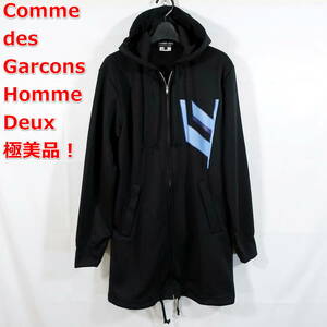 【極美品】コムデギャルソンオムドゥ　2022秋冬　ロング丈ジップパーカー　COMME des GARCONS Homme DEUX　サイズＳ