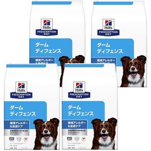 送料300円(税込)■or016■Hills 犬用療法食 環境アレルギー&皮膚ケア ダームディフェンス チキン 3kg 4袋【シンオク】