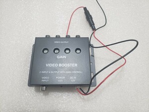 新型ビデオブースター4ポート(分配器)ヘッドレストモニター/サンバイザーモニター/カーナビなどの各種カーモニターに便利映像分配機 E0420