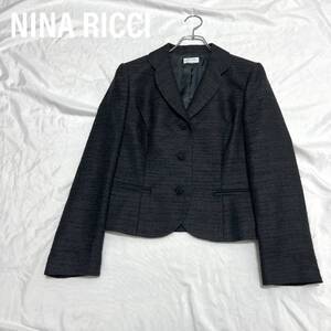 NINA RICCI ニナリッチ　 テーラードジャケット　ツイード　シングル アウター　羽織　トップス ブルゾン　シルク混み レディース