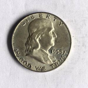 アメリカ50セント銀貨 1958年 no.16
