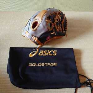 ☆asics☆軟式用 グラブ☆BGRSH3☆イエロー×ブラック×グレー☆ファーストバック☆アシックス☆GOLD STAGE☆内野手用☆スぺシャルオーダー