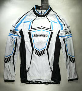 訳あり新品　Mersteyo サイクルジャージ　⑮　白青 Sサイズ　上下セット サイクリングウェア　後ろポケットあり 自転車