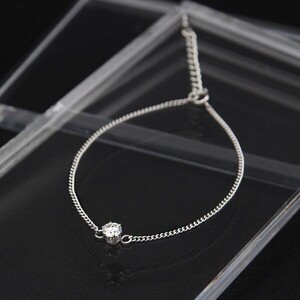 Vari モアサナイト　5mm 0.5ct　１粒ブレスレット　ステンレス