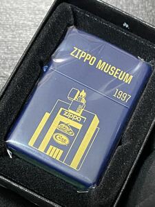 zippo MUSEUM 前面加工 ネイビー 希少モデル 2014年製 シルバーインナー 2014年製 ケース 保証書付き