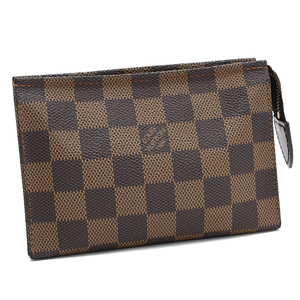 新品同様 ルイヴィトン ポッシュトワレット15 ポーチ N47548 ダミエエベヌ ブラウン LOUIS VUITTON