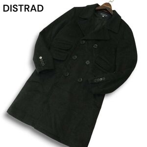 DESTRAD RUPERT ルパート 秋冬 NOBILIA生地★ グレンチェック柄 ウール ダブル チェスター コート Sz.L　メンズ 黒　A4T13420_C#N