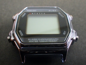 ヴィンテージ セイコー アルバ (SEIKO ALBA) W136-4A20 アラームクロノグラフ パネライト クォーツ ジャンク 管理No.0125