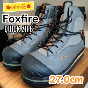 【展示品】Foxfire フォックスファイヤー　クイックジップ6　ウェーディングシューズ　27cm　グレー　オレンジ