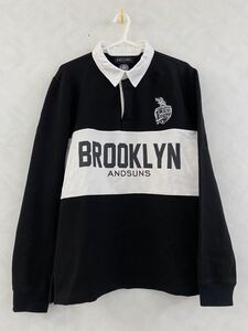 ANDSUNS ラガーシャツ サイズM BROOKLYN アンドサンズ