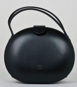 VINTAGE ヴィンテージ LOEWE ロエベ 円形 アナグラム レザー ハンド バッグ hand bag b8600