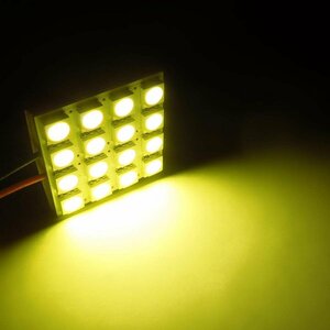 ルームランプ SMD16灯 車内 照明 ルームライト ソケット付き ゴールド 1P 汎用 LED