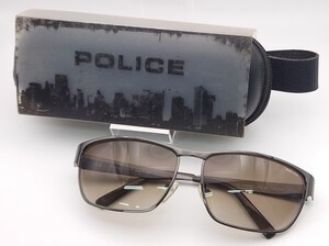 【B02-431】 美品 POLICE サングラス S8584G 59□14 COL 0568 ポリス アイウェア 度なし ブランド メガネ ケース 付 [KE817]