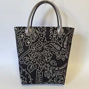 1722*ハンドメイド 正絹 しぼり 手提げバッグ 着物リメイク 和風 和柄