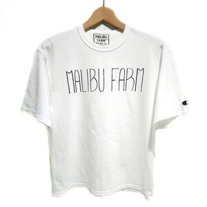 即決価格！！【 MALIBU FARM×Champion★マリブファーム×チャンピオン】ロゴプリント半袖Tシャツ白ホワイト☆ゆうパケット送料230円