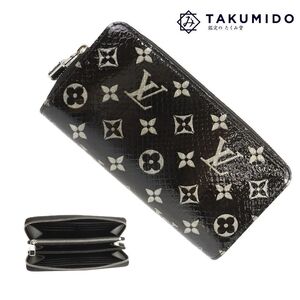 ルイヴィトン LOUIS VUITTON ラウンドファスナー長財布 ジッピーウォレット N96955 ノワール パイソンレザー 中古SA 277868