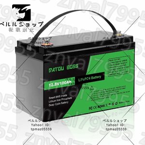 12V 100Ah LiFePO4 リン酸鉄リチウムイオンバッテリー 内蔵BMS 1280Wh 8000サイクル リン酸鉄リチウムイオン 充電式 ディープサイクルバッ