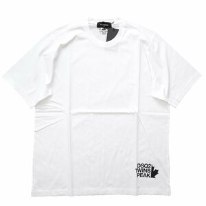 2023◆新品◆ディースクエアード2◆メゾンの ロゴ Tシャツ で視線をクギヅケ DSQUARED2 半袖 M ホワイト 白 オーバーサイズ クルーネック