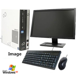 中古パソコン デスクトップ Windows XP Pro 32bit 19型液晶セット 富士通 FMV Dシリーズ Core2Duo E7500 2.93G メモリ4G 新品SSD 480GB