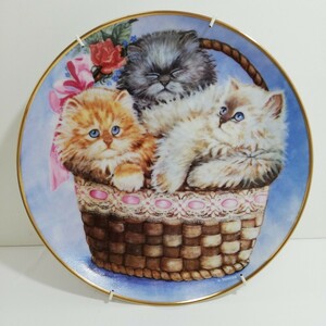 Franklin Mint Plate Three Little Kittens 1991 By K. Duncan フランクリンミント A4690 リミテッドエディション 三匹の子猫 プレート飾皿