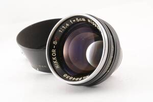 ニコン Nikon NIKKOR-S C 5cm 50mm f1.4 Sマウント 日本光学 Nippon Kogaku MF 一眼カメラレンズ フード付 管K8955