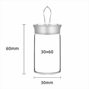 30 x 60mm ガラス製 蓋付き 洗浄瓶 アルコール ベンジン カップ 器 GAVAN