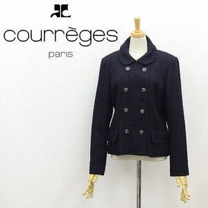 ◆courreges クレージュ ロゴボタン ダブル ジャケット 紺 ネイビー 11