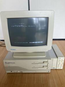 NEC PC98シリーズ PC-9801DA + MITSUBISHIカラーディスプレイモニター XC-1498C Ⅱ + i tec DH-180 + Fatty AF-35WA レトロパソコン 