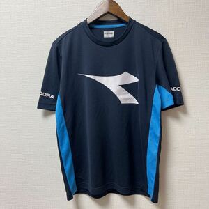 DIADORA ディアドラ 半袖Tシャツ プラクティスシャツ Sサイズ ネイビー ポリエステル