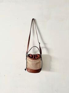 【美品】Bruno Rossi　　レザー切替ショルダー　バッグ