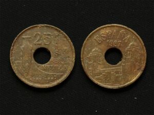 【スペイン】 25ペセタ 1997年 スペイン領 メリリャ 50周年 ブラス貨