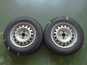 155/80R14 新品 2本セット 冬タイヤ 鉄ホイール ブリヂストン BLIZZAK VL1 14×5J PCD100 4穴 +40 2023年製 TW1322