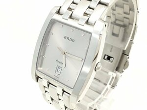 RADO ラドー フローレンス 129.3749.4 クォーツ 腕時計 スクエア デイト シルバー文字盤 稼働品 電池交換済み 中古【UW060202】