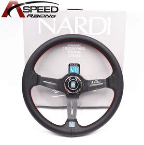 炭素繊維 NARDI 高品質 ステアリング スポーツステアリングホイール 車ハンドル PVCレザー 340mm 13インチ レース ドリフト ステアリング