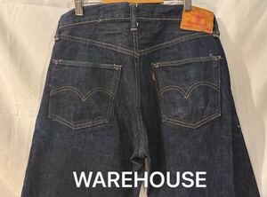 濃紺美品 WAREHOUSE ウエアハウス 1001XX 旧タグ 牛パッチ ステッチあり レザーパッチ パンツ ジーンズ w29 ヴィンテージ 