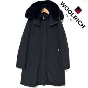 WOOLRICH ウールリッチ RAMAR CLOTH BOW BRIDGE ボウブリッジ ラビットファー ダウンコート ジャケット レディース XS ブラック