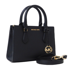 1円 ■ 美品 マイケルコース 2WAYバッグ ブラック系 PVC×レザー 小さめ 無地 シンプル MICHAEL KORS ■E.Bii.oR-16