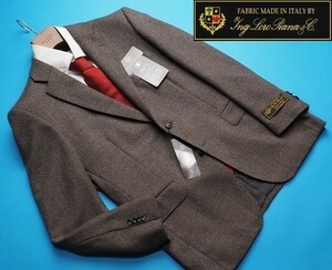 新品9.6万円 大手百貨店扱い 秋冬『Loro Piana ロロピアーナ DREAM TWEED 伊製生地』Super120S ウール100% ジャケットBB7茶(D) 3050670