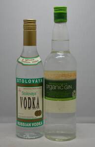 【大黒屋】★未開栓・2本セット★ STOLOVAYA ストロワヤ ウォッカ 500ml 50% INVERGORDON organic GIN オーガニックジン 700ml 37%