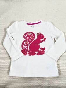 ★★ｂａｂｙＧａｐ　長袖Tシャツ　白ピンク　りす　サイズ２Ｙ　９５★★