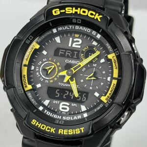 美品 G-SHOCK GW-3500B-1AJF スカイコックピット タフソーラー 電波受信 電波ソーラー マルチバンド6 ブラック イエロー 反転液晶 アナデジ