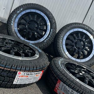 ホワイトレター仕様!! 155/65R14 14インチ タイヤホイール カーゴ S320V S321V S330V S331V 新品 4本セット マッドスター ラジアルAT