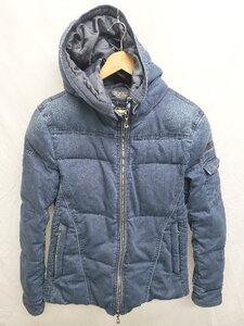 ■ ◎ NICOLE CLUB FOR MEN ニコルクラブ 2way デニム風 長袖 ダウン ジャケット サイズ46 ブルー メンズ P