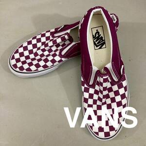 【新品未使用】バンズ VANS クラシック スリッポン チェッカー柄 チェック ローカット LOW 靴 スニーカー パープル 27.5cm @★