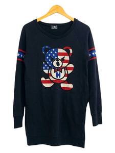 HYSTERIC GLAMOUR (ヒステリックグラマー) FLAG BEAR コットン スウェット プリント ワンピース 0163CS14 FREE ブラック レディース/004