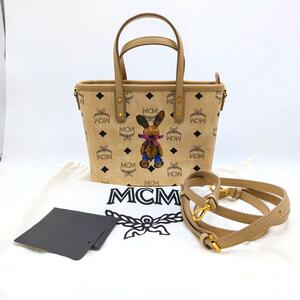 新品未使用　MCM ２WAYバッグ ミニトートバッグ レザー ベージュ