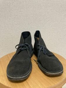 英国製 Clarks クラークス チャッカブーツ デザートブーツ 黒系 7.5 ヨーロッパヴィンテージ