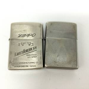 O73■【火花確認済み/2点セット】ZIPPO ジッポ オイルライター / EARLY AMERICAN 他 / 喫煙グッズ 喫煙具 現状品