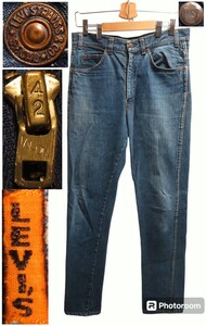 オレンジタブBIG-E★約W32(約81cm)【LEVIS/リーバイス】ビンテージ/1970年代/オリジナル/606/スリム/TALON42/テーパード/ボタン裏刻印10★